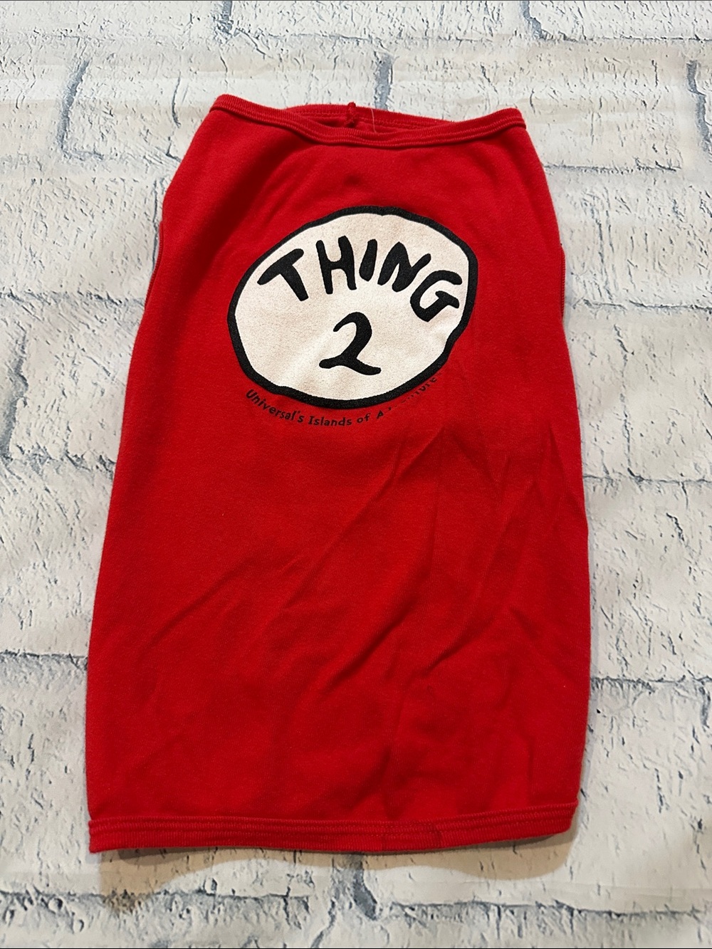 Red 'Thing 2' Graphic Dog Tee - Playful Pet Shirt